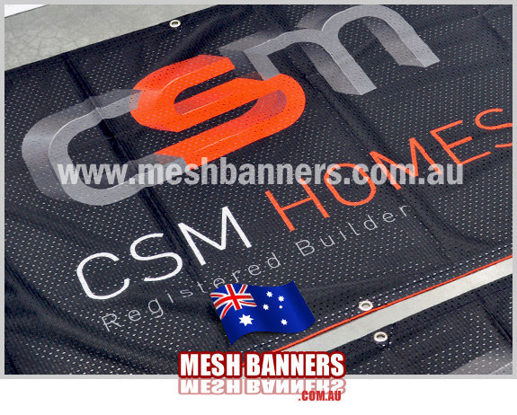 logo design on mesh banner sign australia