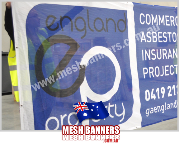 England Mesh Banners - England Property purchased these fence banner signs