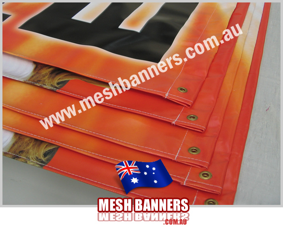 Group of outdoor banner signs - made with space slide in wood pole