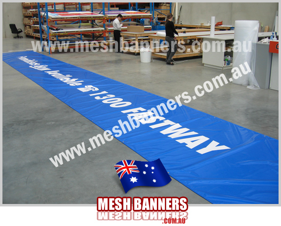 Banners being made in the factory